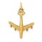 14K Yellow Gold Airplane Charm Pendant Jewelry New 21.5 X 15.5mm